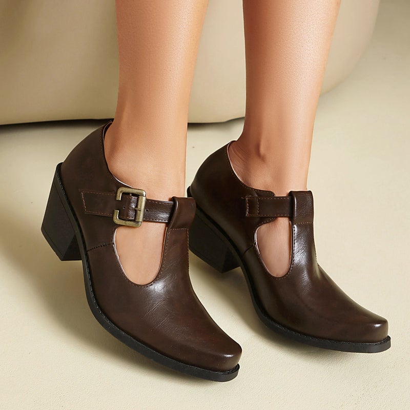 Foreign Order 2026 Fashion High-Heeled Shoes Size 40-45 Large Size T-Strap Roman Style Women'S Trendy Shoes - Image 4