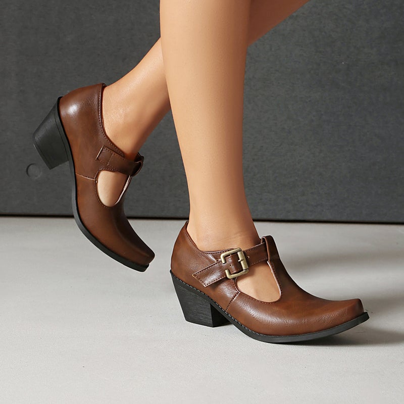 Foreign Order 2026 Fashion High-Heeled Shoes Size 40-45 Large Size T-Strap Roman Style Women'S Trendy Shoes - Image 3