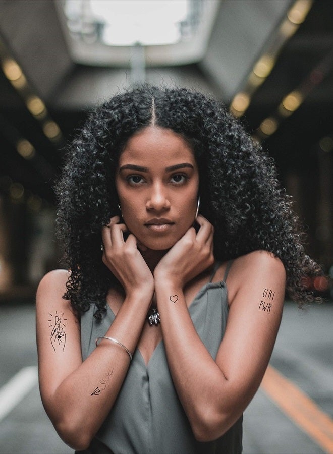 Tatsy Temporary Tattoo Set By Tatsy, The Simple Set, For Women and Men, Original, Unique Design, Cover Up, Modern, Hipster, Minimalistic Tiny, Urban, Writing, Stars, Anchor, Heart, Hands, Waterproof Tattoos - Image 4