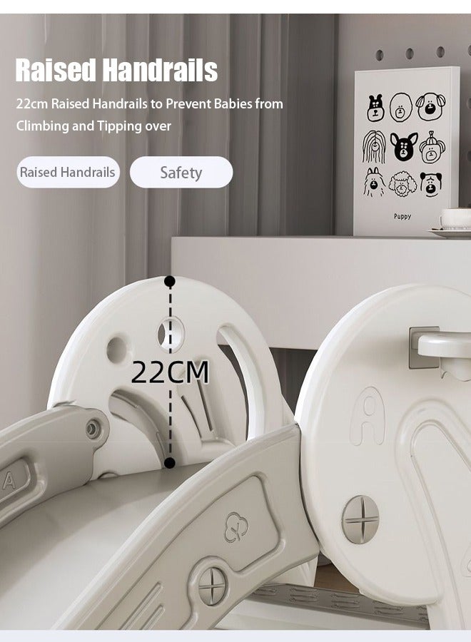 VUCATIN Toddler Slide Kids Indoor Outdoor Playset with Basketball Hoop Foldable Baby Plastic Climber for Kids Age 1-3 (Grey) - Image 5