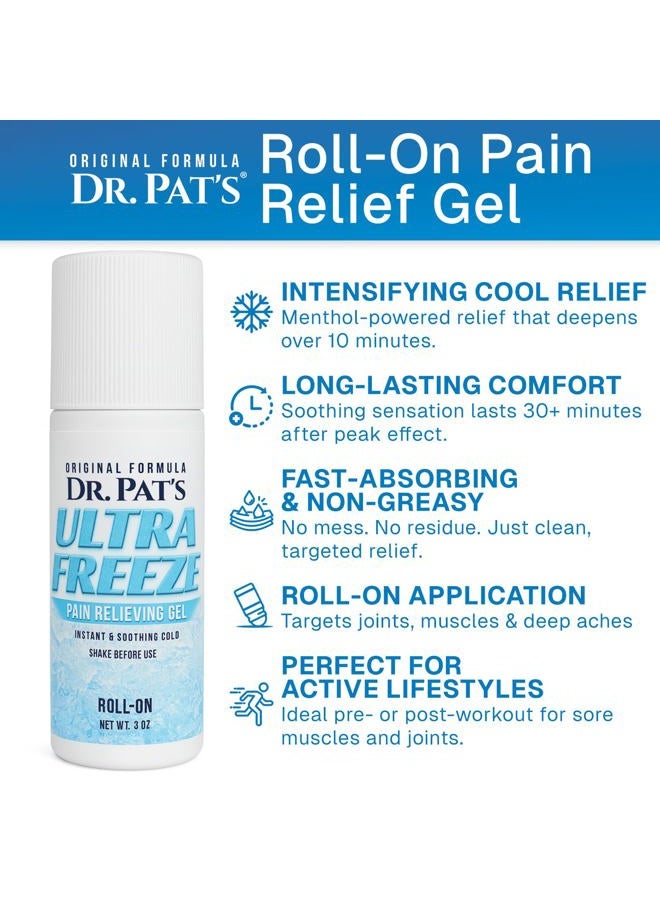Ultra Freeze Roll On Pain Relief Gel Muscle Rub For Arthritis Neuropathy Foot And Joint Cooling Sports Massage For Back Shoulder And Knee Topical Analgesic Thol For Neck And Body 3 Ounce Multi - Image 2