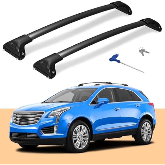rayihni Car Roof Rack Cross Bars for 2017-2024 Cadillac XT5 with Lock, Aluminum Cross Bar for Rooftop Cargo Carrier Luggage Kayak Canoe Bike Snowboard - Image 2