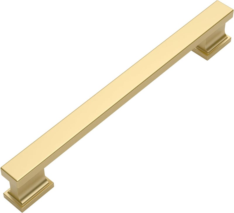 Amerdeco 10 Pack Brushed Gold Cabinet Pulls 5 Inch(128mm) Hole Center Kitchen Cabient Hardware Gold Cabinet Handles Drawer Pulls ZH0013 - Image 1