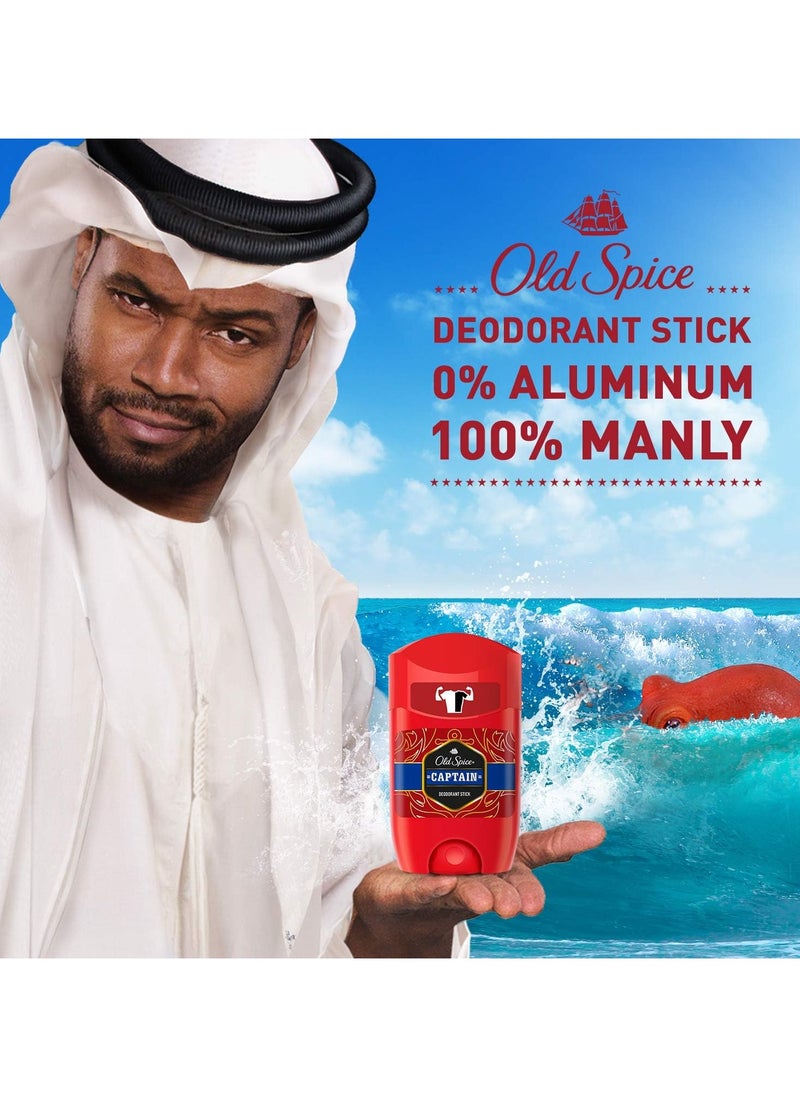 Old Spice - Captain Deodorant Stick For Men, 3 x 50 ml - Image 1