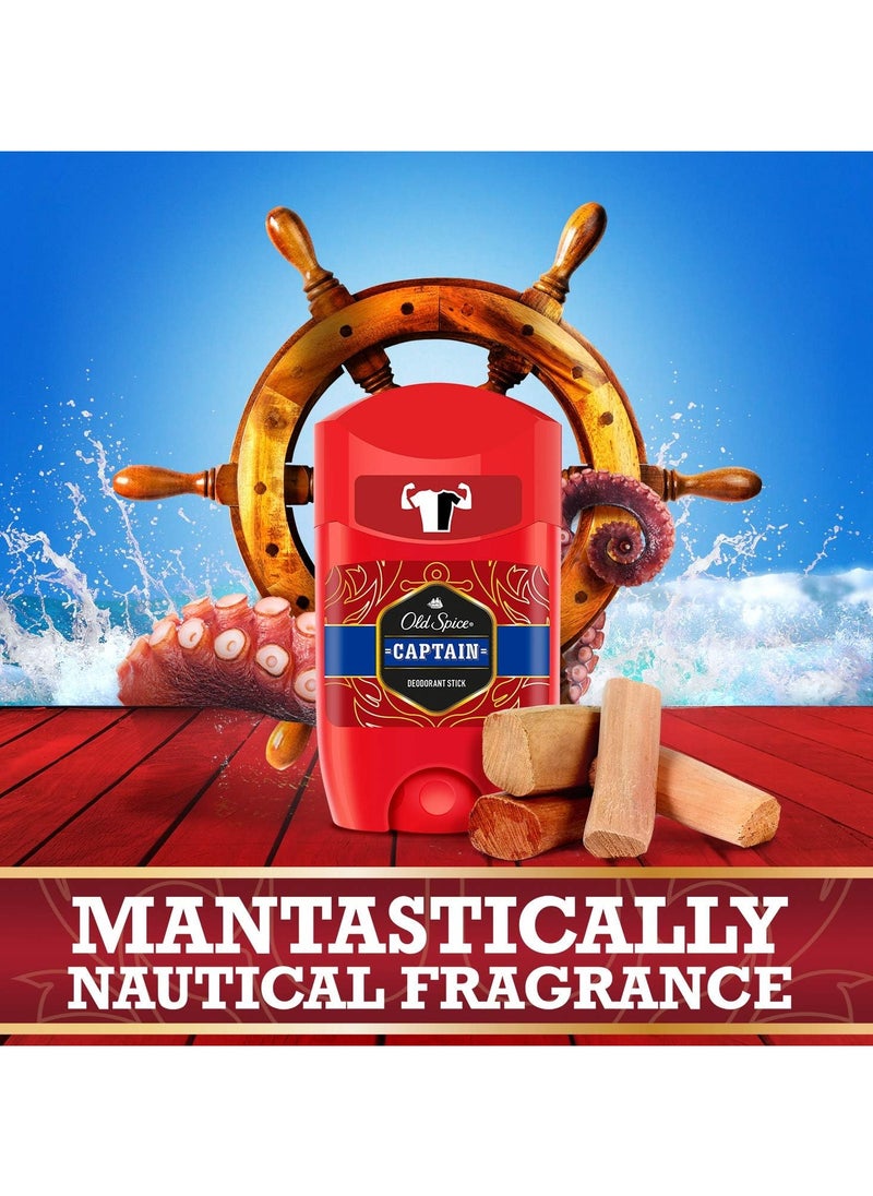 Old Spice - Captain Deodorant Stick For Men, 3 x 50 ml - Image 1