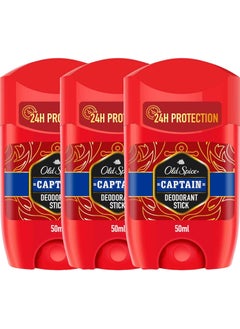 Old Spice Captain Deodorant Stick For Men, 3 x 50 ml  - Image 1