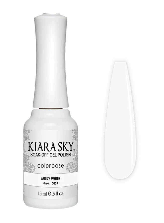 KIARA SKY Soak Off Gel Nail Polish 0.5 fl oz, MILKY WHITE (G623) - Image 1