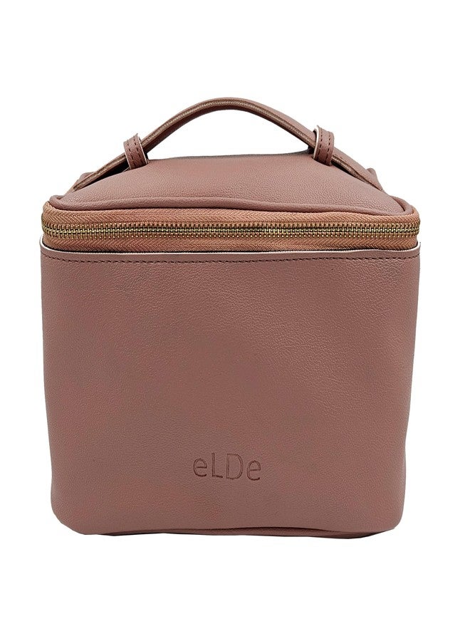 ELDE Cosmetic Bag, Jewellery Bag for Storage, Jewellery Organizer Bag, Cosmetic Organizer Box, Accessory Bag for Travel, Makeup Storage Bag, Storage Organizer Bag, Cosmetic Bag for Women (Peach) - Image 1