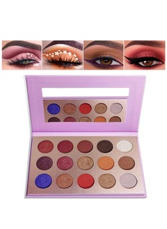 Purple Eyeshadow Palette 15 Colors Eye Shadow Pallete Sets Highly Pigmented Matte Glitter Colorful Long Lasting Blendable Dream Purple Pink Dark Red Violet Makeup Pallet for Women