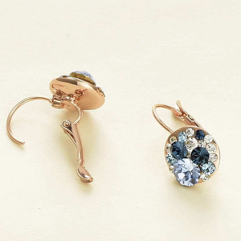 EVEVIC Multicolored Austrian Crystal Drop Earrings for Women 14K Gold Plated Hypoallergenic Leverback Dangle Earrings - Image 5