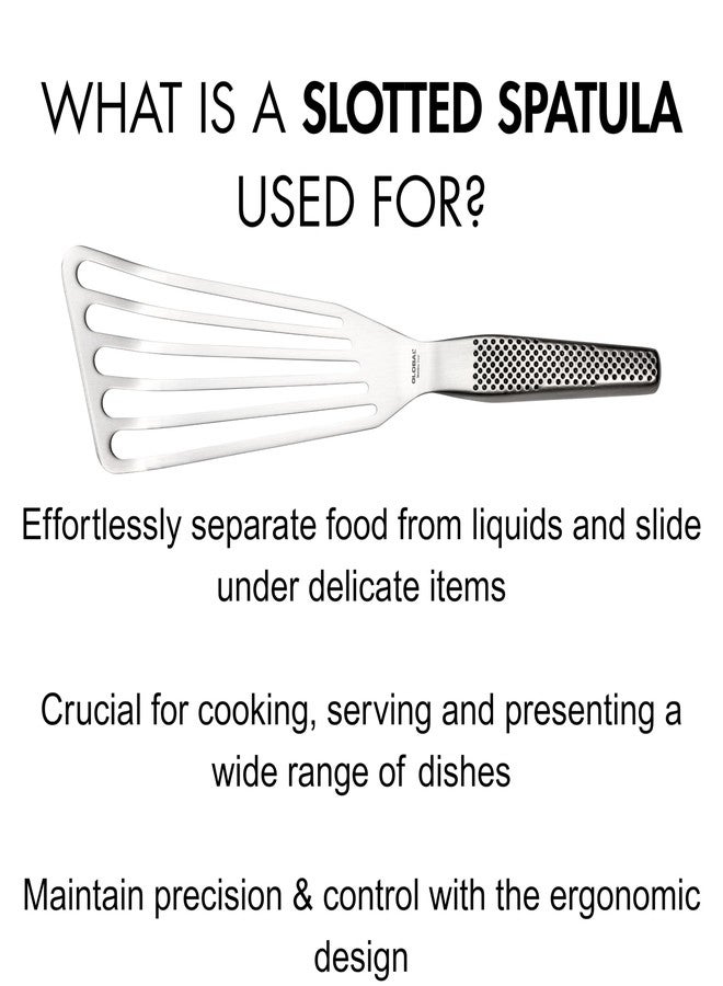 Global Fish Spatula, Rust Resistant Stainless Steel, Angled Slotted Turner, GS-27 - Image 4