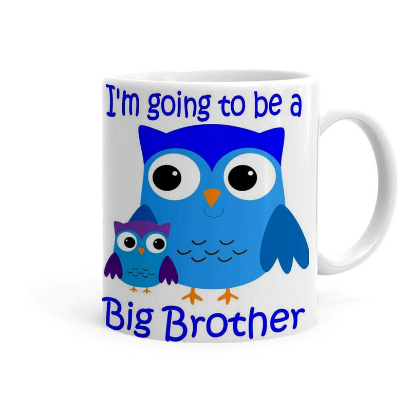 Khakee كوب قهوة سيراميك بتصميم "أنا سأكون أخًا كبيرًا" سعة 325 مل هدية راكشا باندهان للأخ - Image 1