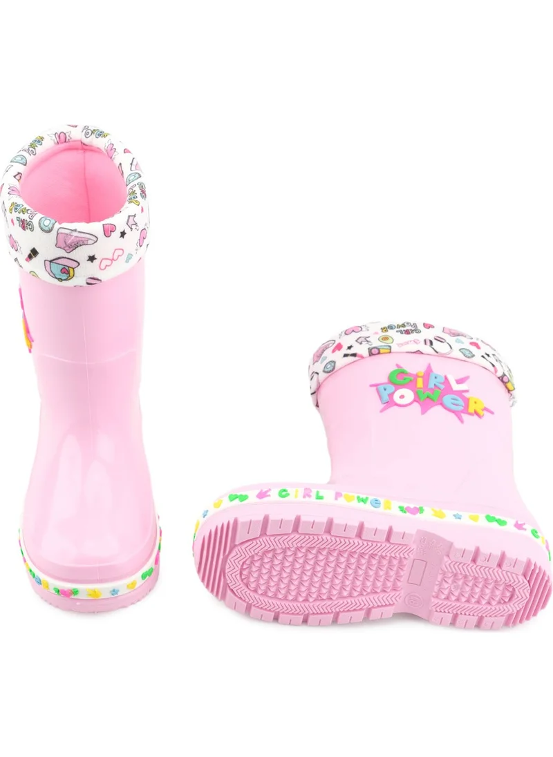 جيزر Winter Girls' Waterproof Warm Lined Rain Boots