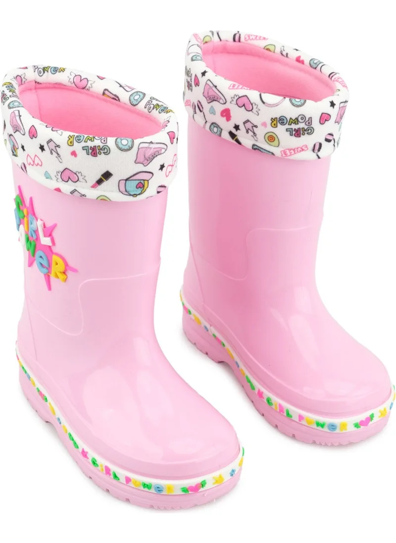 جيزر Winter Girls' Waterproof Warm Lined Rain Boots