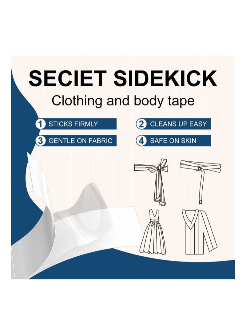 Double Sided Tape for Clothes Body Strength Tape Adhesive on Skin and Fabrics Clear Tape for All Skin Tones and Fabrics 80 Strips - Image 4