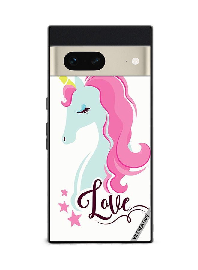 VR CREATIVE Protective Case Cover For Google Pixel 7 Love Unicorn Design Multicolour - Image 1