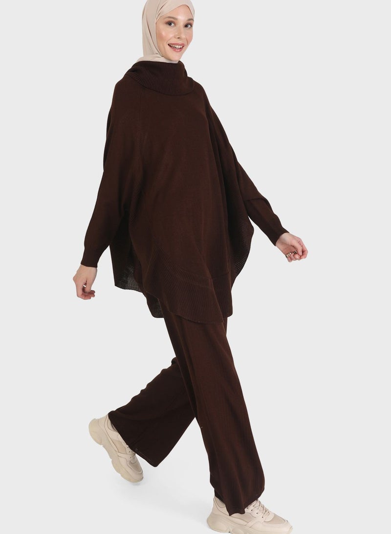 Refka by modanisa Turtle Neck Side Slit Tunic Set - Image 1