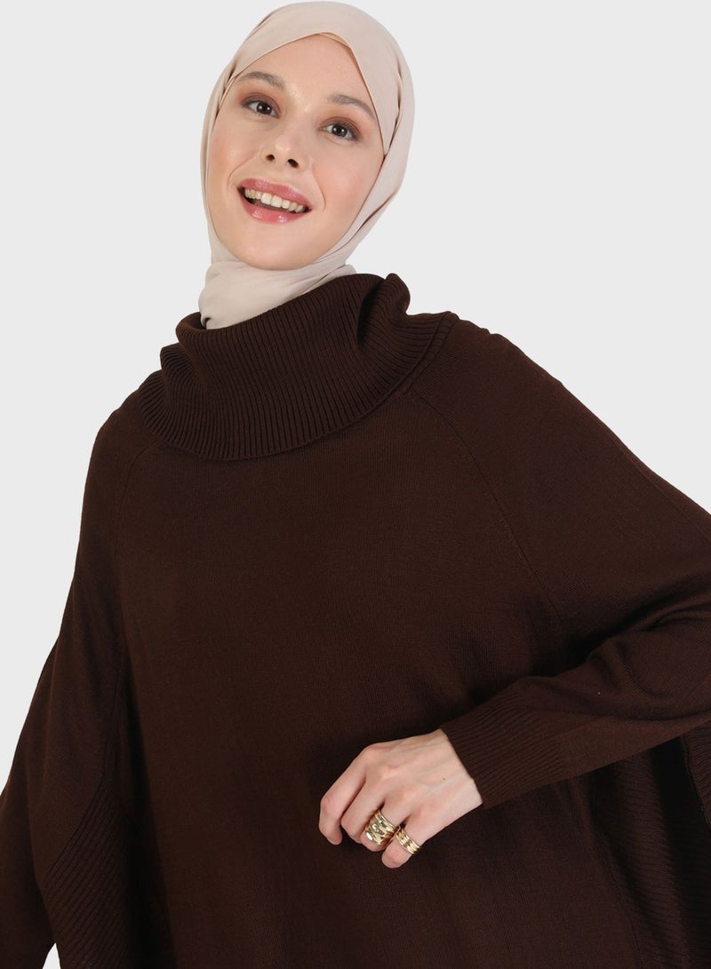 Refka by modanisa Turtle Neck Side Slit Tunic Set - Image 3