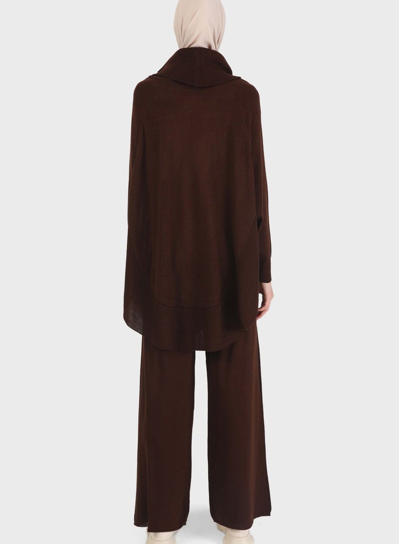 Refka by modanisa Turtle Neck Side Slit Tunic Set - Image 2