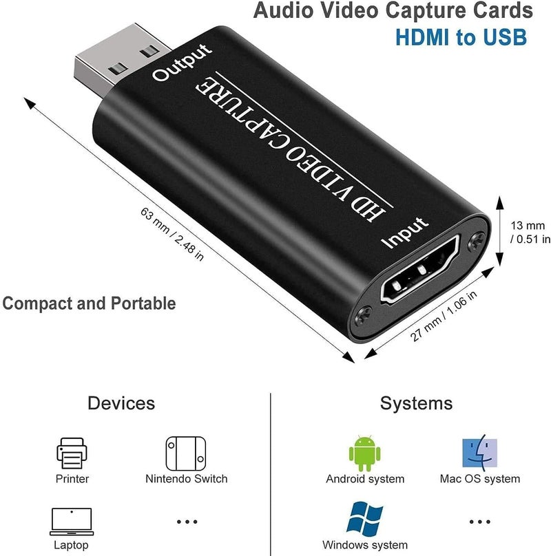 VIXLW 4K HDMI Video Capture Card, Cam Link Card, HDMI to USB 2.0 Game Audio Adapter, Record Capture Device for Streaming, Teaching, Gaming, Live Broadcasting, Video Conference - Image 3