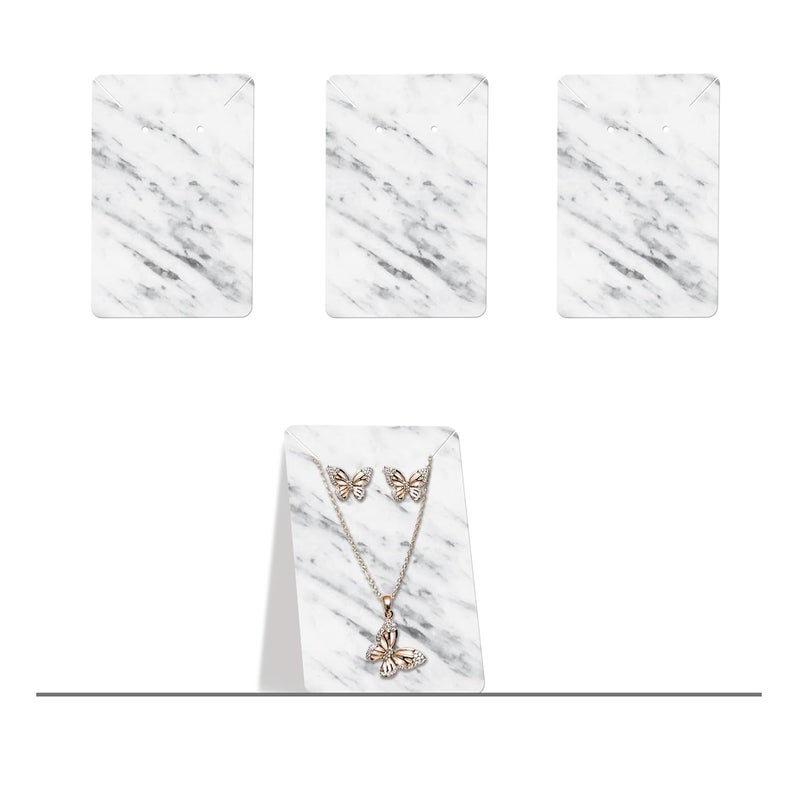 DEEPTAGS Jewellery Display Cards for Bracelet, Earring, Necklace, Jewelry - White, 200 PCS - Image 1