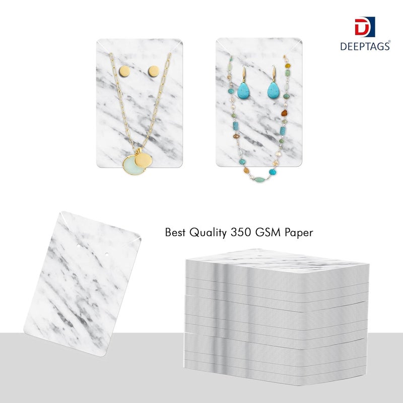 DEEPTAGS Jewellery Display Cards for Bracelet, Earring, Necklace, Jewelry - White, 200 PCS - Image 4