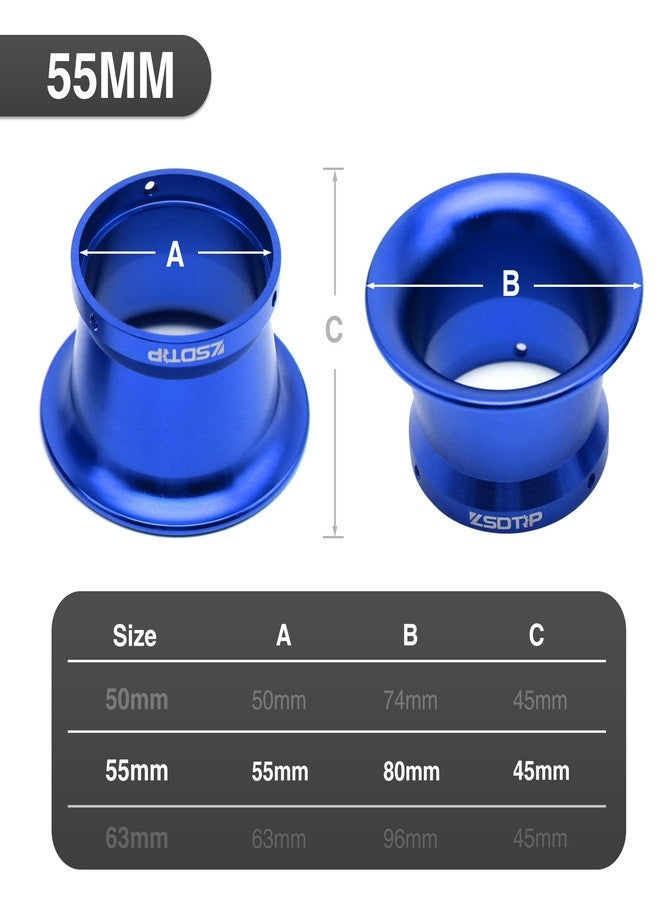 ZSDTRP 2PCS Air Filter Wind Cup Universal Motorcycle High Performance Replacement 55MM Air Filter for PWK PE Carburetor Pit Bike HONDA YAMAHA SUZUKI KAWASAKI KTM ATV SSR TTR Dirt Bike Mini Bike (Blue 55MM) - Image 2
