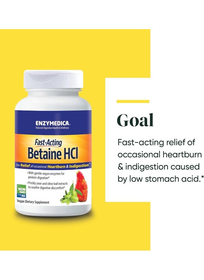 ENZYMEDICA Fast-Acting Betaine Hcl Heartburn & Indigestion Relief Formula  - Image 3
