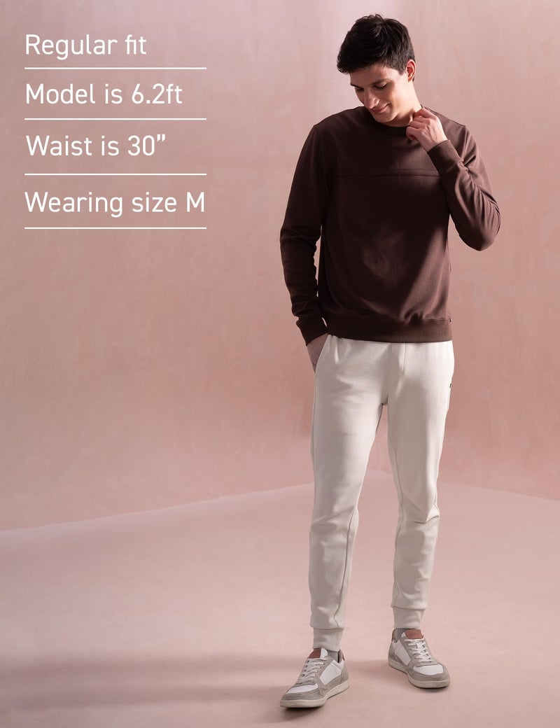 Damensch Regular Fit Cotton Blend Back & Concealed Side Pockets Drawstring Closure Super Comfortable Material Block Joggers for Men, Lower for Men Pack of 1 -Bright Beige-M - Image 2