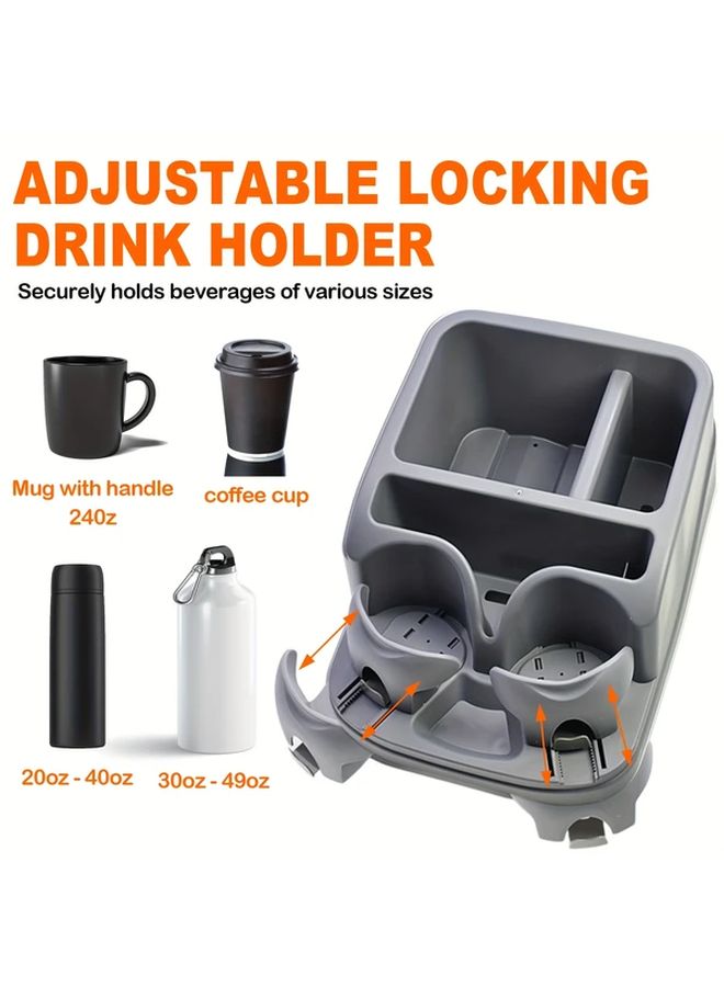 Black Car Seat Organizer Console Storage Box With Cup Holder For Cars Trucks Vans SUVs All Season - Image 4