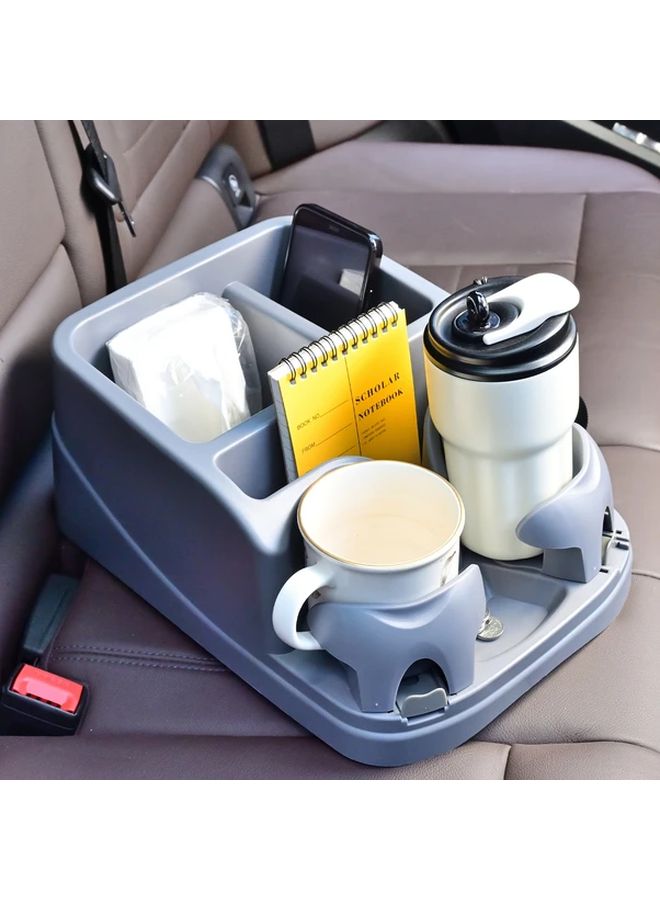 Black Car Seat Organizer Console Storage Box With Cup Holder For Cars Trucks Vans SUVs All Season - Image 2