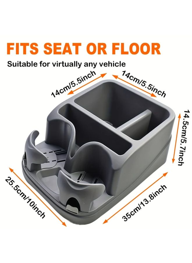 Black Car Seat Organizer Console Storage Box With Cup Holder For Cars Trucks Vans SUVs All Season - Image 3