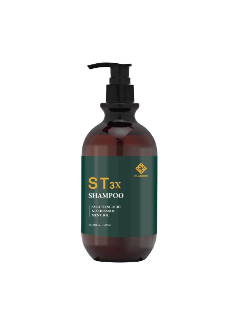 Elabore - Elabore ST 3X Shampoo  Scalp Therapy Shampoo for Thin  Weak Hair Removes Scalp Buildup AntiDandruff 1521 floz 450ml - Image 1