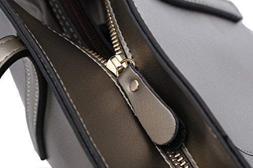 Covelin Women's Handbag Genuine Leather Tote Shoulder Bags Soft Hot Wine red - Image 5