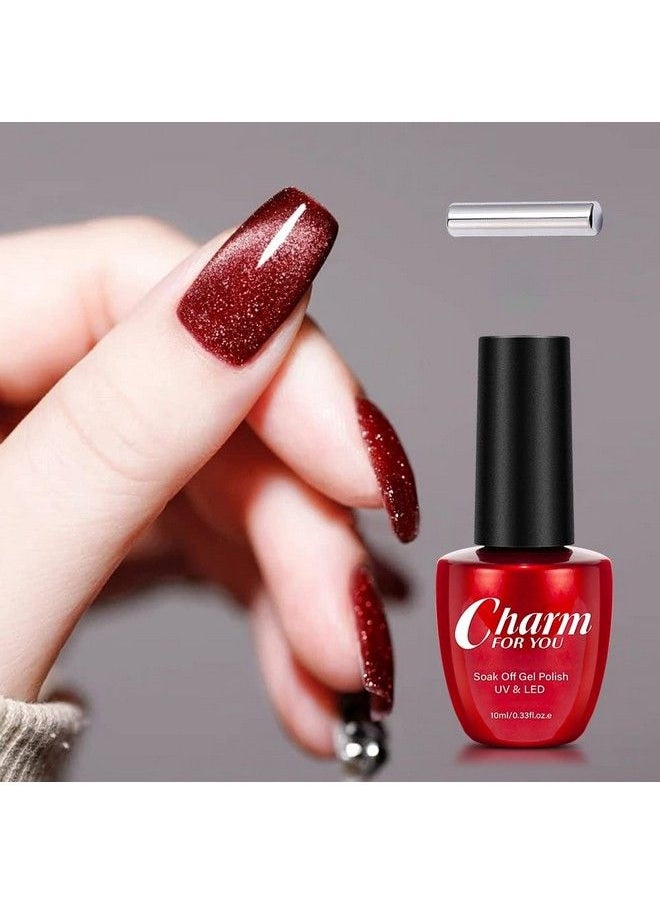 Glitter Sparkling Cat Eye Gel Nail Gel Polish Reflective Diamond Glitter Magnetic Gel Polish Shiny Cat Eye Gel Nail Polish Soak Off Uv Led Gel Nail Red Color 10Ml (11 Red) - pzsku/ZCC30471E0AC0606E5EC4Z/45/_/1677914194/769fdb21-1e58-4c58-af3e-772b5a81aa4c