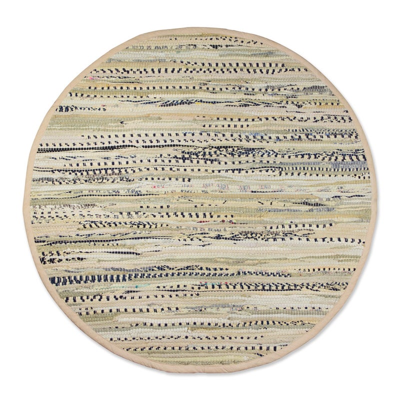 DII DII Chindi Home Collection Handwoven Multicolor Area Rag Rug 36 Round Taupe 