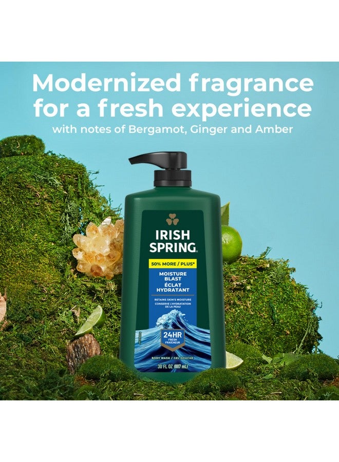 أيريش سبرينج غسول الجسم للرجال من آيريش سبرينج، غسول للجسم برائحة الترطيب الفائق، يمنحك شعورًا بالانتعاش طوال اليوم، زجاجة مضخة سعة 30 أونصة - Image 3