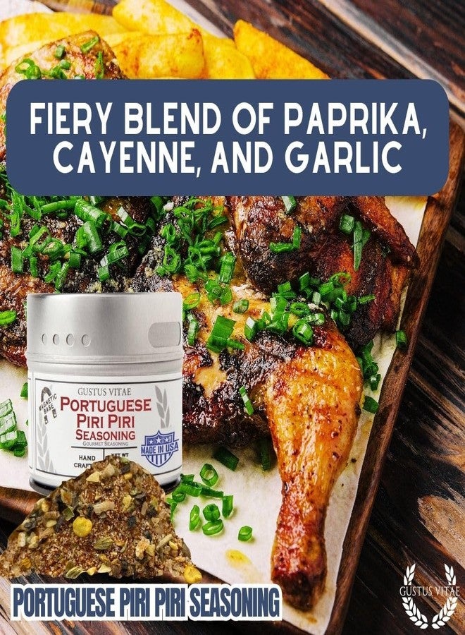 GUSTUS VITAE Portuguese Piri Piri Fire Seasoning | Gourmet Spice Blend | Non GMO, All Natural | Handmade in Small Batches in USA | Artisanal Seasoning Mix | Magnetic Tin | GLP-1 Friendly | Sustainably Sourced Rub | Ultra Premium | Gustus Vitae - Image 2