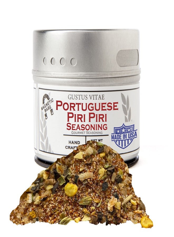 GUSTUS VITAE Portuguese Piri Piri Fire Seasoning | Gourmet Spice Blend | Non GMO, All Natural | Handmade in Small Batches in USA | Artisanal Seasoning Mix | Magnetic Tin | GLP-1 Friendly | Sustainably Sourced Rub | Ultra Premium | Gustus Vitae - Image 1
