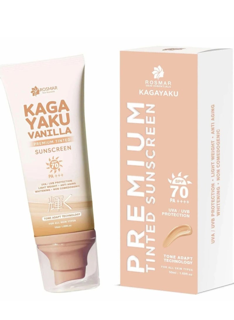 روزمار واقي شمس ملون فاخر بعامل حماية 70 من أشعة الشمس فوق البنفسجية الطويلة والمتوسطة بتقنية تكيف اللون 50 مل - Image 2