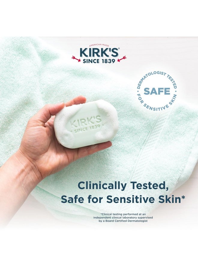 Kirk's Castile Bar Soap Clean Soap For Men, Women & Children | Premium Coconut Oil | Sensitive Skin Formula, Vegan | Soothing Aloe Vera | 4 Oz. Bars 3 Pack  - Image 4