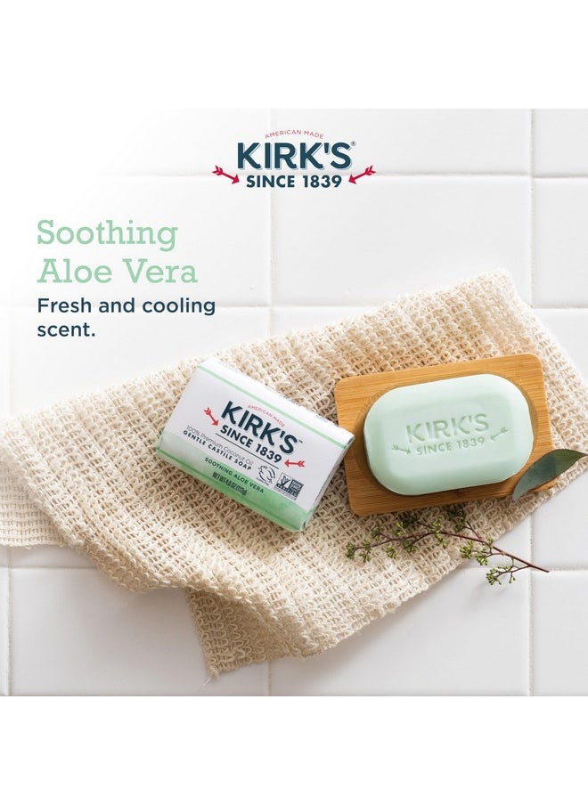 Kirk's Castile Bar Soap Clean Soap For Men, Women & Children | Premium Coconut Oil | Sensitive Skin Formula, Vegan | Soothing Aloe Vera | 4 Oz. Bars 3 Pack  - Image 5