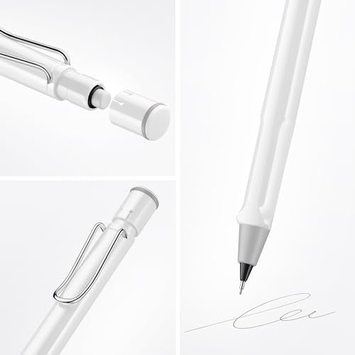 LAMY safari white - Mechanical Pencil with ergonomic grip & body made of robust ASA plastic - ideal for drawing & writing - including LAMY M 41 fine line refill 0.5 mm & eraser tip - Image 2