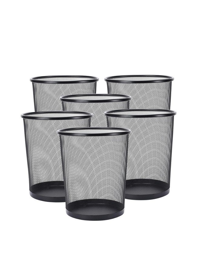 GoodWill Tech Metal Mesh Waste Dustbin, Pack of 6 for Home/Kitchen - Medium (13L) Black - Image 1