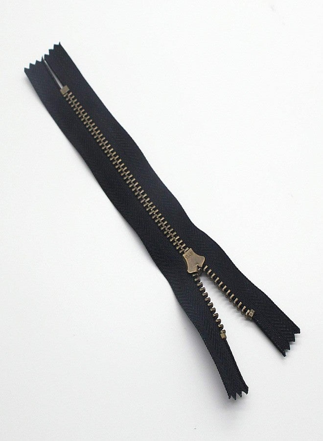 Leekayer 4# 8" Metal Zipper for Jeans Antique Brass Zipper 8 inch Close End Jeans Zippers 6pcs,(Black-Brass) - Image 5