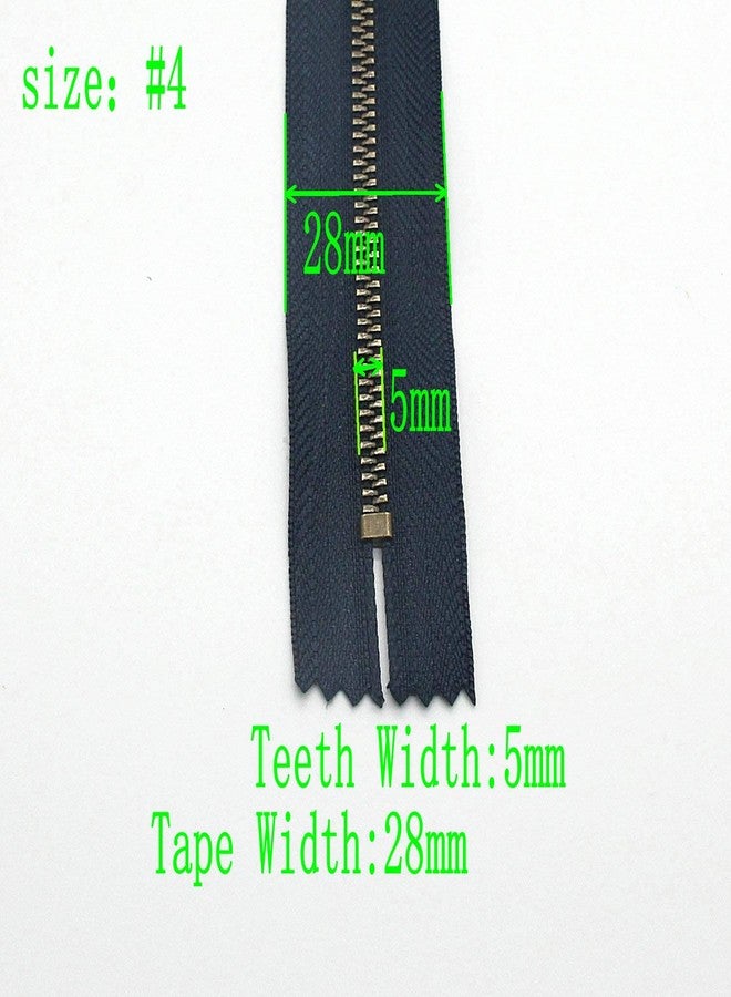 Leekayer 4# 8" Metal Zipper for Jeans Antique Brass Zipper 8 inch Close End Jeans Zippers 6pcs,(Black-Brass) - Image 2