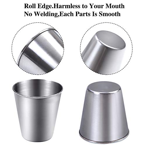 Ruisita 12 Pieces Stainless Steel Shot Cups Stainless Steel Shot Glass Drinking Tumbler (2.3 Ounce/70 ml) - Image 3