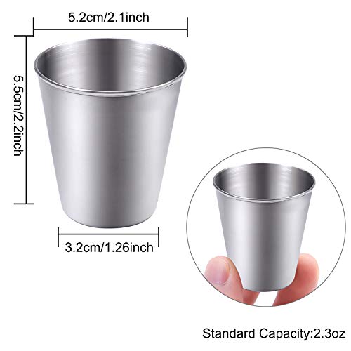 Ruisita 12 Pieces Stainless Steel Shot Cups Stainless Steel Shot Glass Drinking Tumbler (2.3 Ounce/70 ml) - Image 2