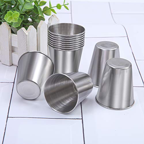 Ruisita 12 Pieces Stainless Steel Shot Cups Stainless Steel Shot Glass Drinking Tumbler (2.3 Ounce/70 ml) - Image 5