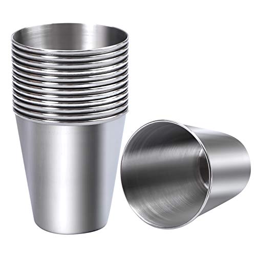 Ruisita 12 Pieces Stainless Steel Shot Cups Stainless Steel Shot Glass Drinking Tumbler (2.3 Ounce/70 ml) - Image 1